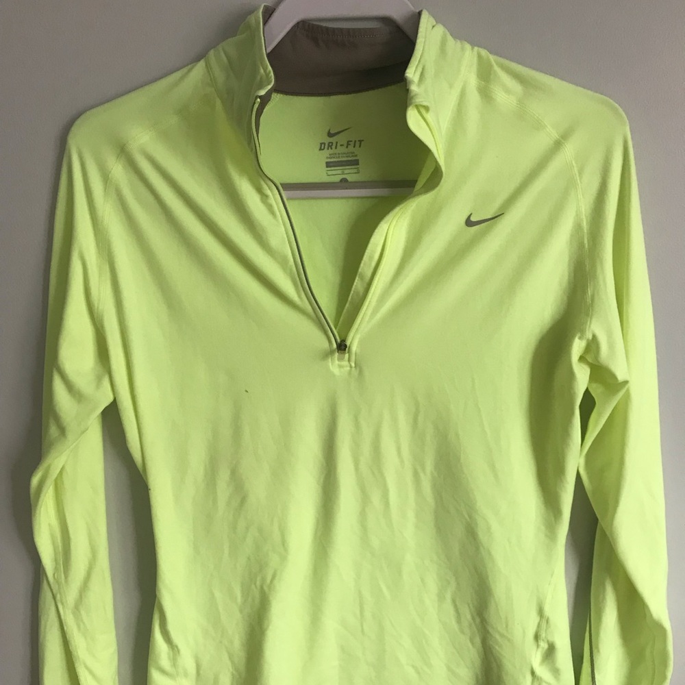 Neon Yellow Nike Running Half Zip